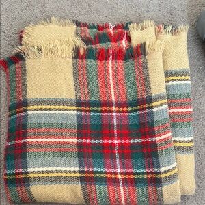 Plaid Fringe Scarf